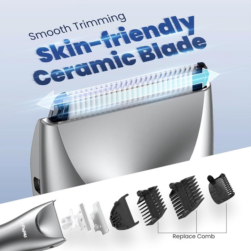 ENSSU Trimmer for Men with BLADELOCK™, Electric Manscape Body Hair Trimmer for Men with LED Spotlight & LCD Display, IPX7 Waterproof Wet/Dry Razor/Shavers for Pubic, Groin, Legs & Bikini Grooming - Image 2